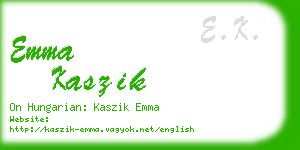 emma kaszik business card